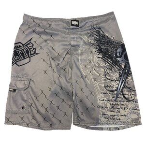 MMA Elite Board Shorts Mens XL (40x10) Gray Y2K Grugne